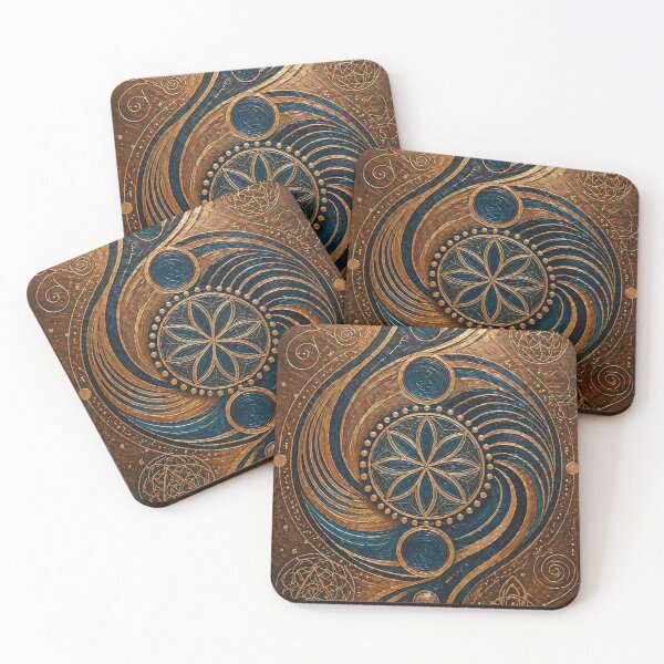 Item preview, Abstract energy symbolic art in gold and bronze designed and sold by bymandyart.