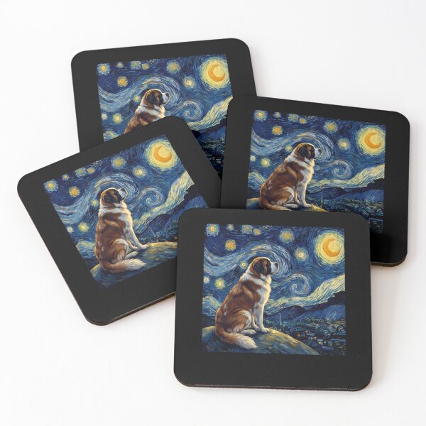 Item preview, Saint Bernard Starry Night Van Gogh Art Dog Lover designed and sold by TerryConnells.