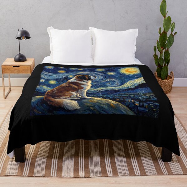 Item preview, Saint Bernard Starry Night Van Gogh Art Dog Lover designed and sold by TerryConnells.