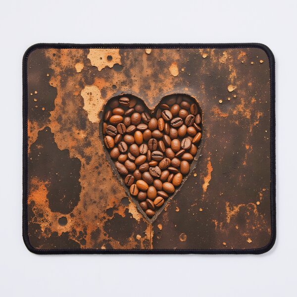 Item preview, Coffee Bean Heart on Vintage Rusty Surface designed and sold by Marcu Ioachim.