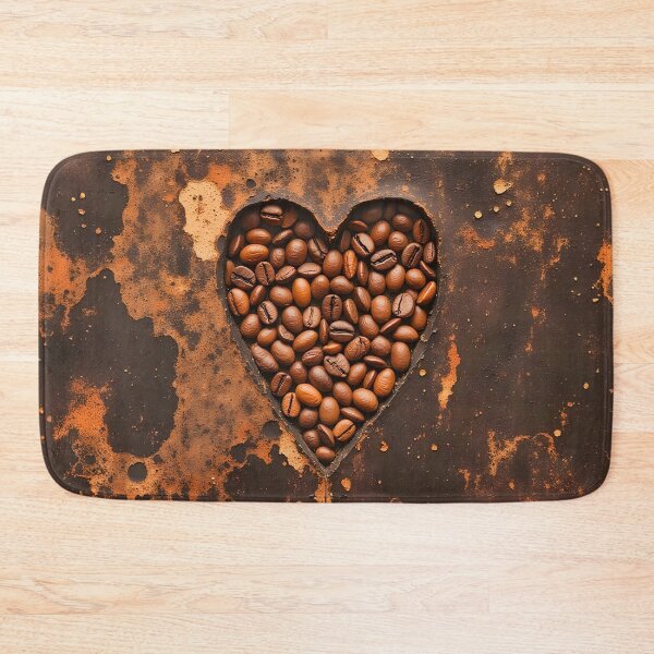 Item preview, Coffee Bean Heart on Vintage Rusty Surface designed and sold by Marcu Ioachim.