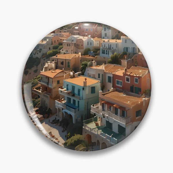 Item preview, Mediterranean Coastal Village Mist Terracotta and Jade designed and sold by Glitchart66.