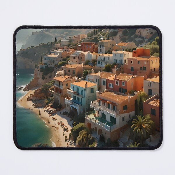 Item preview, Mediterranean Coastal Village Mist Terracotta and Jade designed and sold by Glitchart66.