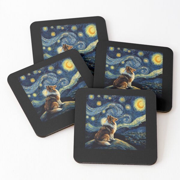 Item preview, Shetland Sheepdog Starry Night Van Gogh Art Dog Lover designed and sold by TerryConnells.