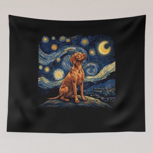 Item preview, Vizsla Starry Night Van Gogh Art Dog Lover designed and sold by TerryConnells.