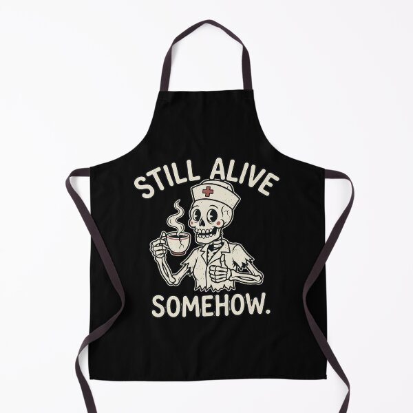 Item preview, Cute Tired Nurse Skeleton Still Alive Somehow Dark Humor Nurse Gift designed and sold by Im-Ara.