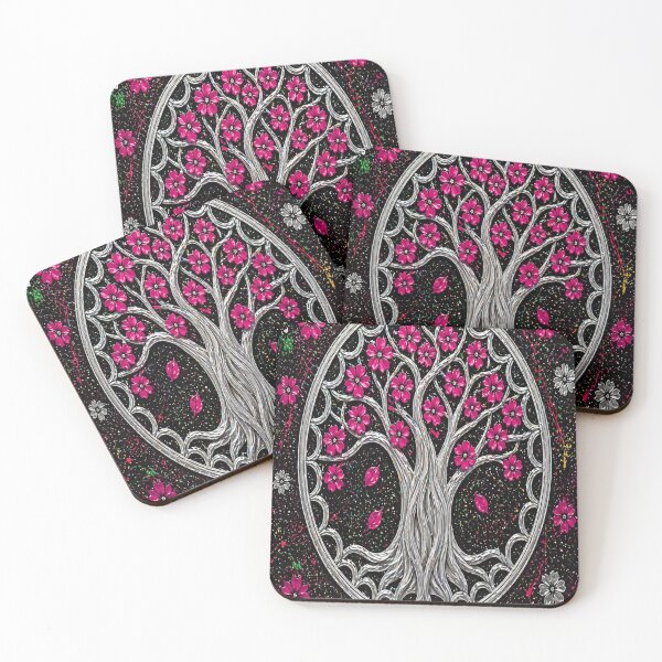 Item preview, Tree of Life Blossom – Spiritual symbolic art with pink blossoms designed and sold by bymandyart.