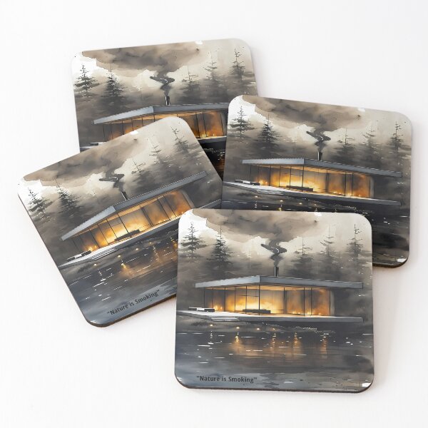 Item preview, Nature is Smoking - Modern Glass House on Fire designed and sold by Modern Nest Art.