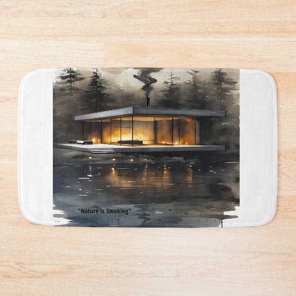 Item preview, Nature is Smoking - Modern Glass House on Fire designed and sold by Modern Nest Art.