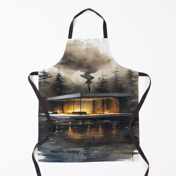 Item preview, Nature is Smoking - Modern Glass House on Fire designed and sold by Modern Nest Art.
