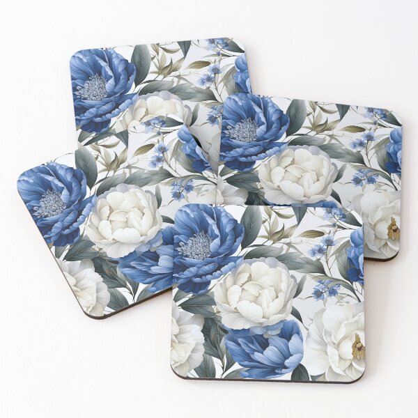 Item preview, Blue Peonies With Diamonds Floral Seamless Pattern designed and sold by Leylita Design.