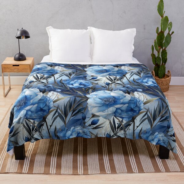 Item preview, Blue Peonies With Diamonds Floral Seamless Pattern designed and sold by Leylita Design.