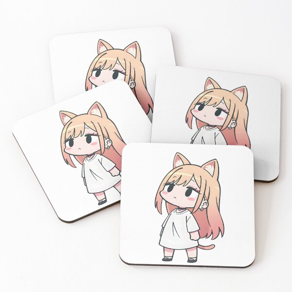 Aperçu de l'œuvre Illustration anime mignonne de fille chat chibi – Design d'autocollant minimaliste Kawaii Neko Girl créée et vendue par Dyan4.