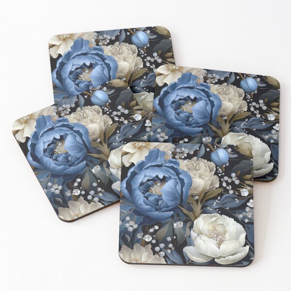 Item preview, Blue Peonies With Diamonds Floral Seamless Pattern designed and sold by Leylita Design.