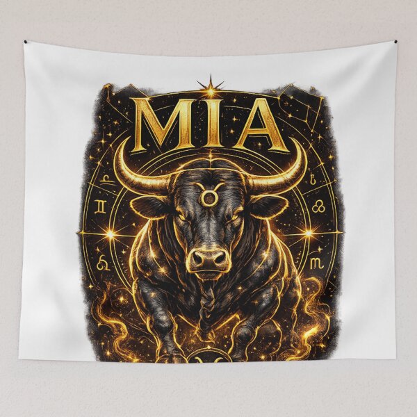 Item preview, MIA Taurus Zodiac Bull – Golden Mystical Astrology Design designed and sold by AlexLineArt.