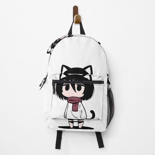 Item preview, Minimalist Chibi Cat Girl Anime Art – Cute Neko Aesthetic Black Theme Sticker designed and sold by Dyan4.