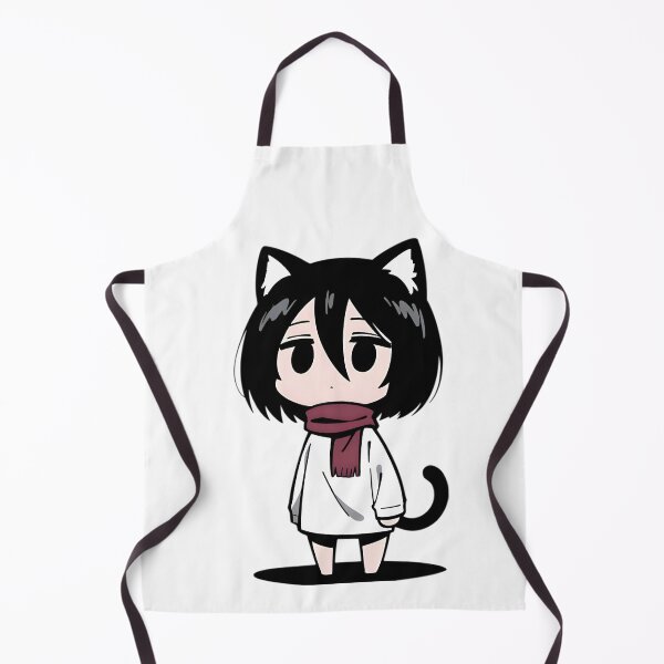 Aperçu de l'œuvre Illustration minimaliste de fille chat chibi style anime – Autocollant mignon à thème noir et esthétique neko créée et vendue par Dyan4.