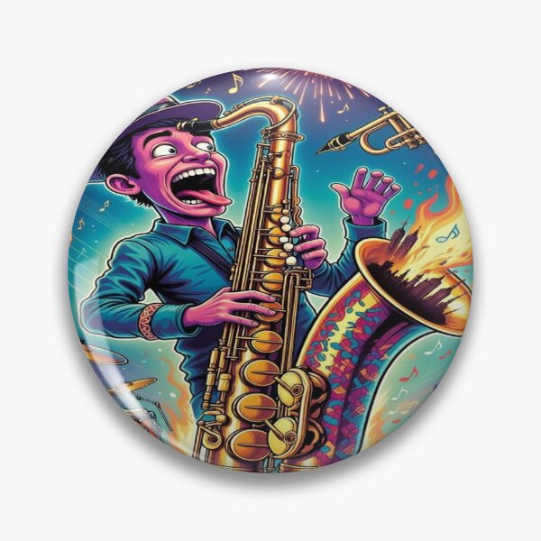 Item preview, Jazz Saxophone Player T-Shirt – Colorful Funky Musician Graphic Tee, Trumpet & Sax Art, Retro Jazz Festival Shirt designed and sold by Sushikidsntod.