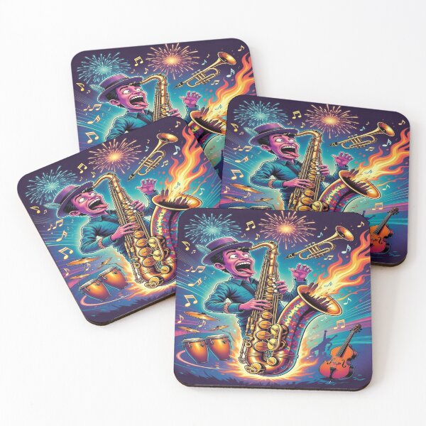 Item preview, Jazz Saxophone Player T-Shirt – Colorful Funky Musician Graphic Tee, Trumpet & Sax Art, Retro Jazz Festival Shirt designed and sold by Sushikidsntod.