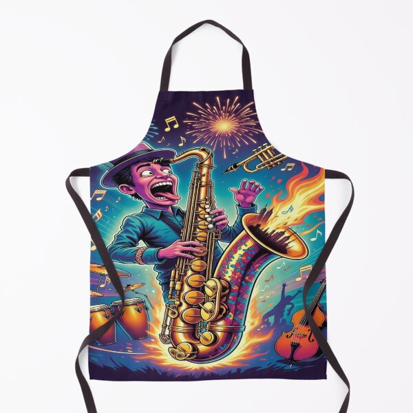 Item preview, Jazz Saxophone Player T-Shirt – Colorful Funky Musician Graphic Tee, Trumpet & Sax Art, Retro Jazz Festival Shirt designed and sold by Sushikidsntod.