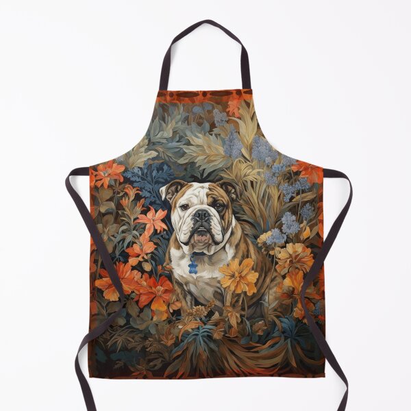 Item preview, English Bulldog Brindle White Floral Dog Art designed and sold by AntiqueImages.