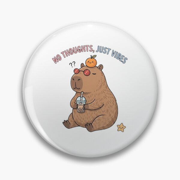 Item preview, Chill Capybara - No Thoughts Just Vibes Funny  designed and sold by Glowy Doodle.