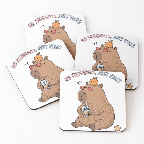 Item preview, Chill Capybara - No Thoughts Just Vibes Funny  designed and sold by Glowy Doodle.