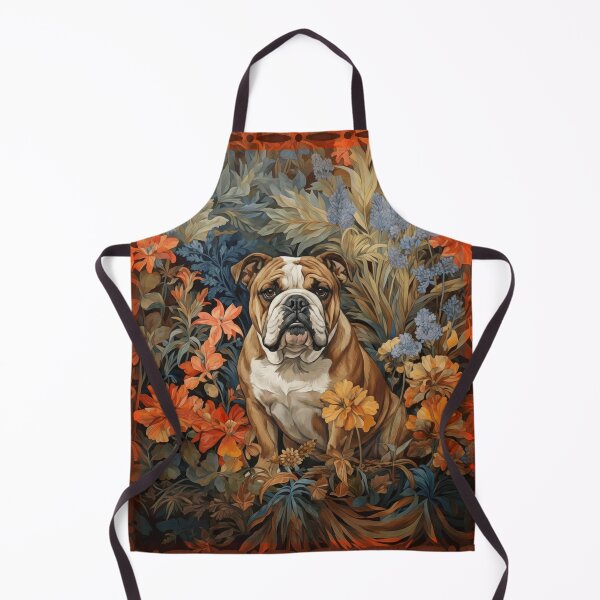 Item preview, English Bulldog Brindle White Floral Art Dog designed and sold by AntiqueImages.