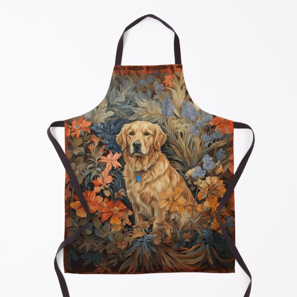 Item preview, Blonde Retriever Dog Botanical Floral Art designed and sold by AntiqueImages.