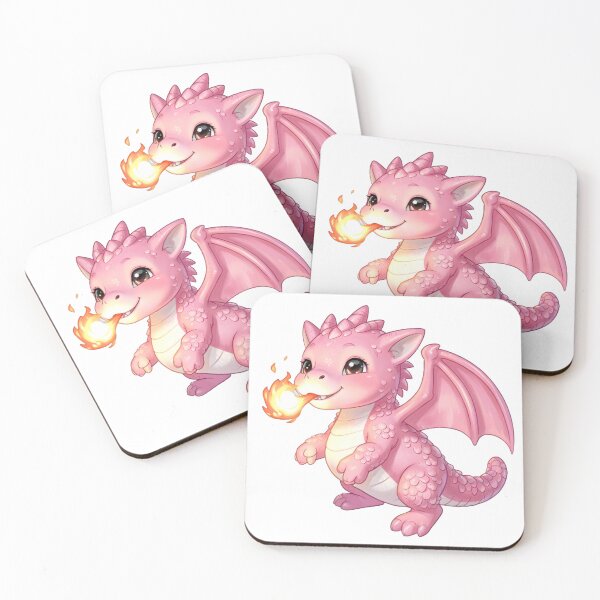 Item preview, Cute Pink Baby Dragon Breating Fire designed and sold by Mia's Menagerie.