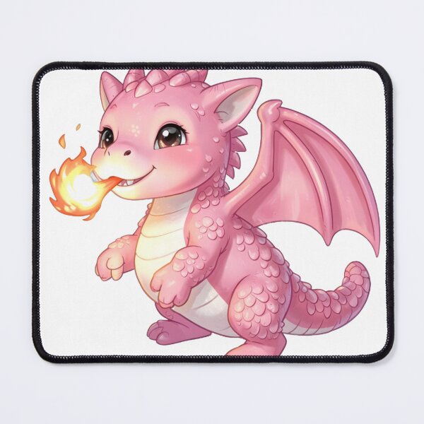 Item preview, Cute Pink Baby Dragon Breating Fire designed and sold by Mia's Menagerie.