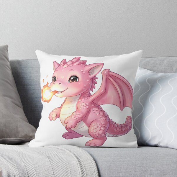 Item preview, Cute Pink Baby Dragon Breating Fire designed and sold by Mia's Menagerie.
