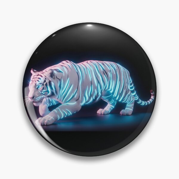 Item preview, Cybernetic White Tiger - Futuristic Wildlife Cyberpunk Art designed and sold by powersunlight.