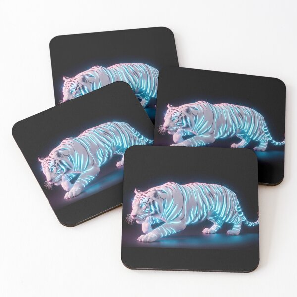 Item preview, Cybernetic White Tiger - Futuristic Wildlife Cyberpunk Art designed and sold by powersunlight.