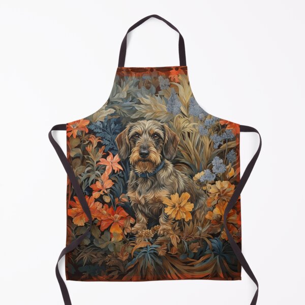 Artikelvorschau, Rauhaariger Dackel, Blumenporträt, Dackel entworfen und verkauft von AntiqueImages.