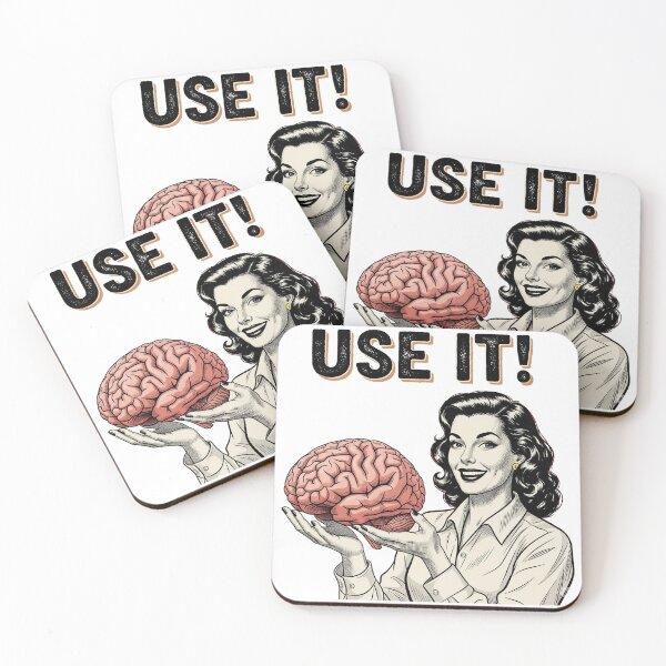Item preview, Retro Comic "Use It!" Brain – Sarcastic Mid-Century Pop Art designed and sold by VineVibe16Studio.