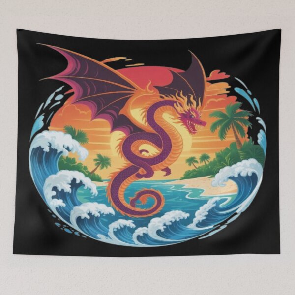 Item preview, Tropical Dragon Island Sunset designed and sold by DailySparks.