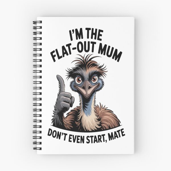 Item preview, Flat‑Out Mum Emu Portrait designed and sold by stickercuffs.
