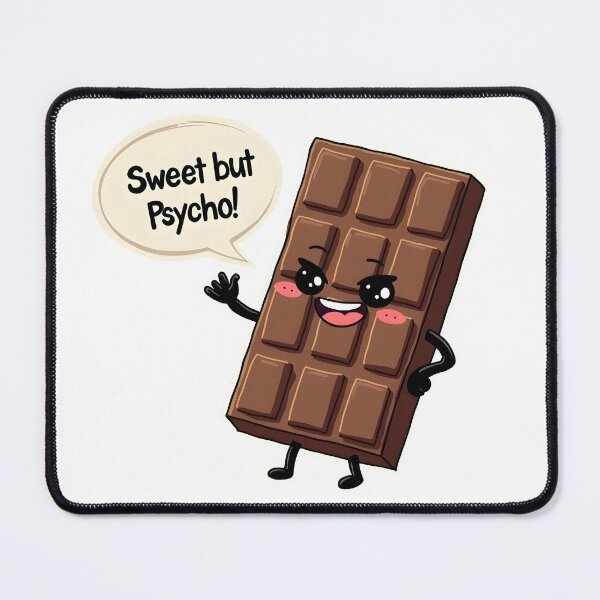 Item preview, Sweet But Psycho Funny Kawaii Chocolate Bar Pun designed and sold by LunaPixelStudio.