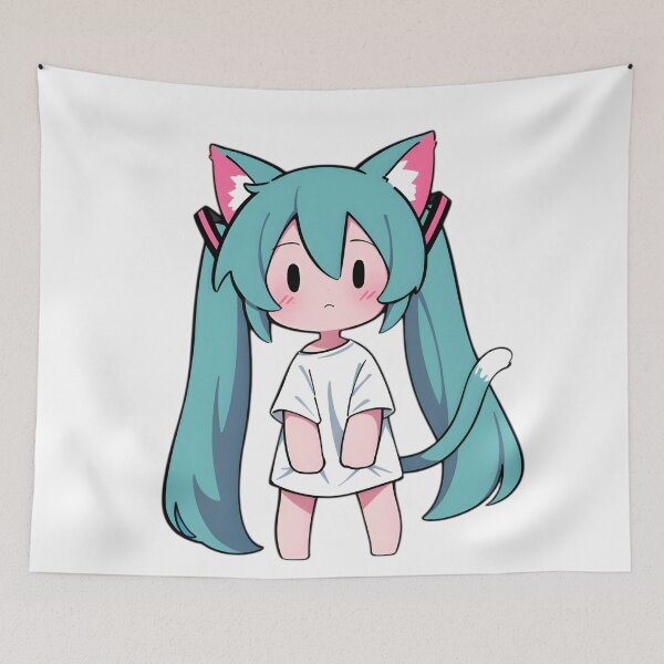 Item preview, Hatsune Miku Cute Chibi Cat Girl Twin Tails Anime Art – Kawaii Neko Pastel Aesthetic Sticker designed and sold by Dyan4.