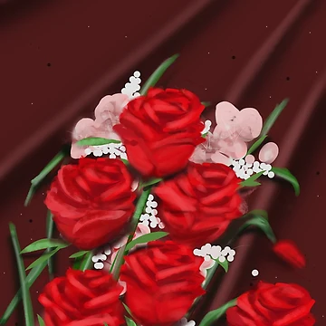 Artwork thumbnail, Red Roses by Nightflyer Art