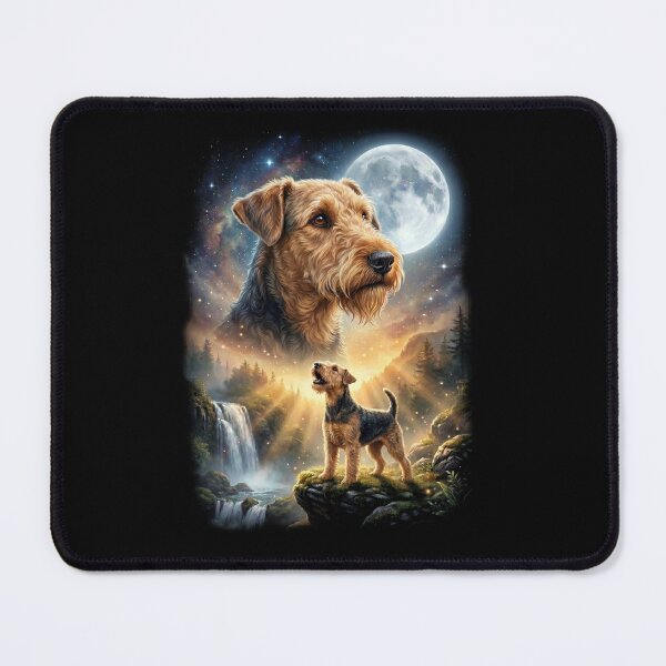 Item preview, Airedale Terrier Howling Moon Art Dog Lover designed and sold by DoodleTortle.