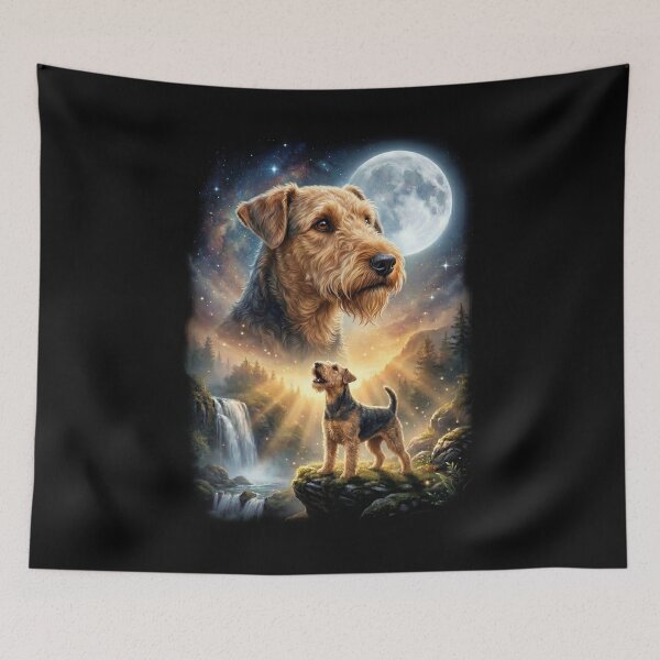 Item preview, Airedale Terrier Howling Moon Art Dog Lover designed and sold by DoodleTortle.