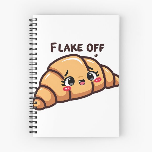 Item preview, Flake Off Funny Kawaii Croissant Baking Pun designed and sold by LunaPixelStudio.