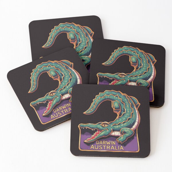 Item preview, Darwin Australia Saltwater Crocodile - vintage souvenir illustration designed and sold by Corinne Alexa Jackson.