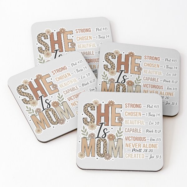 Item preview, Christian Mom Affirmation Design Strong Chosen Beautiful Capable Bible Verse Faith Mother Gift designed and sold by Ladys-Gents.