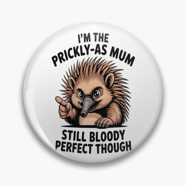 Item preview, Prickly‑As Mum Echidna Portrait designed and sold by stickercuffs.
