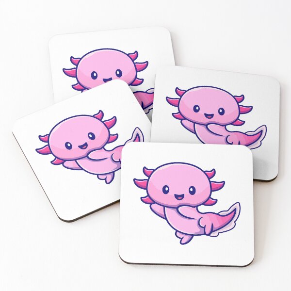 Item preview, Cute Kawaii Pink Axolotl Swimming designed and sold by febesl.
