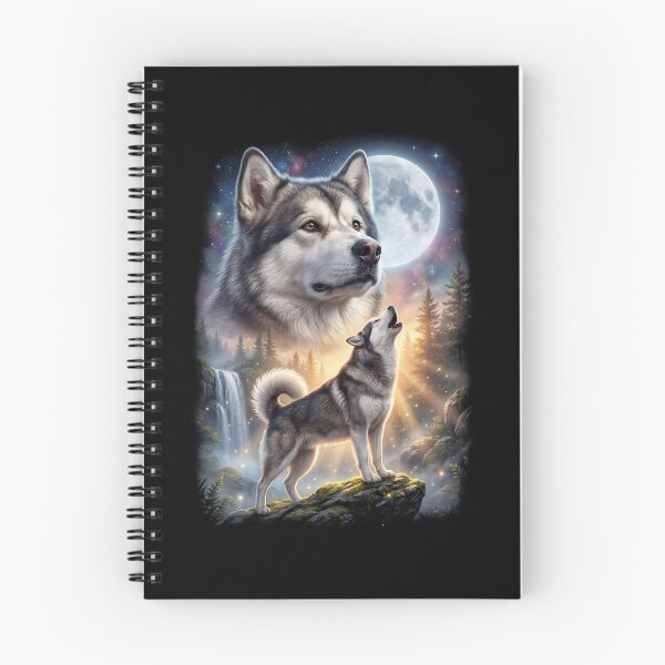 Item preview, Alaskan Malamute Howling Moon Art Dog Lover designed and sold by DoodleTortle.