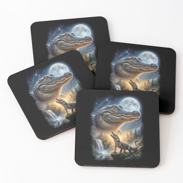 Item preview, Alligator Howling Moon Art Animal Lover designed and sold by DoodleTortle.